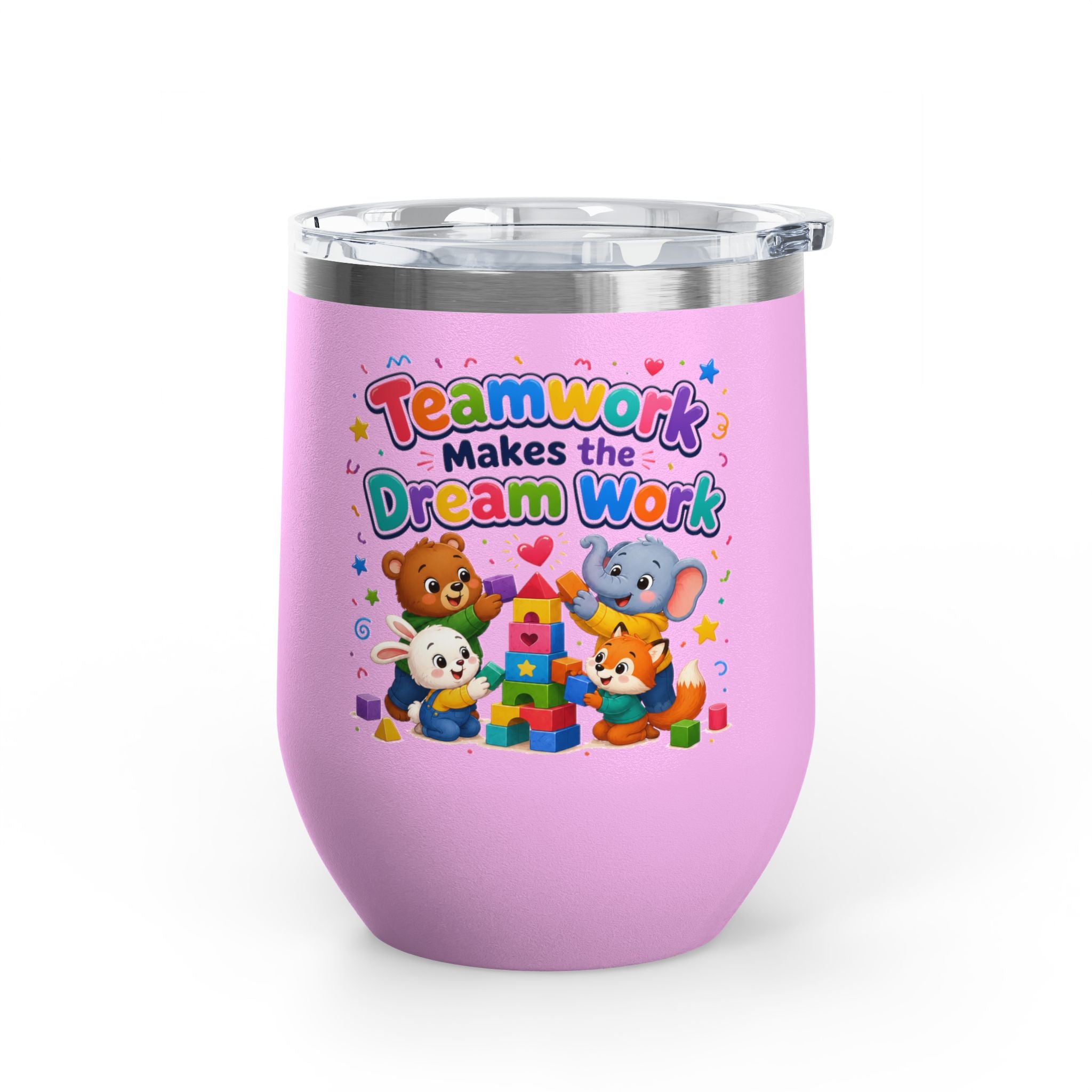 "Teamwork Makes the Dream Work" Kids Animal Stack 12oz