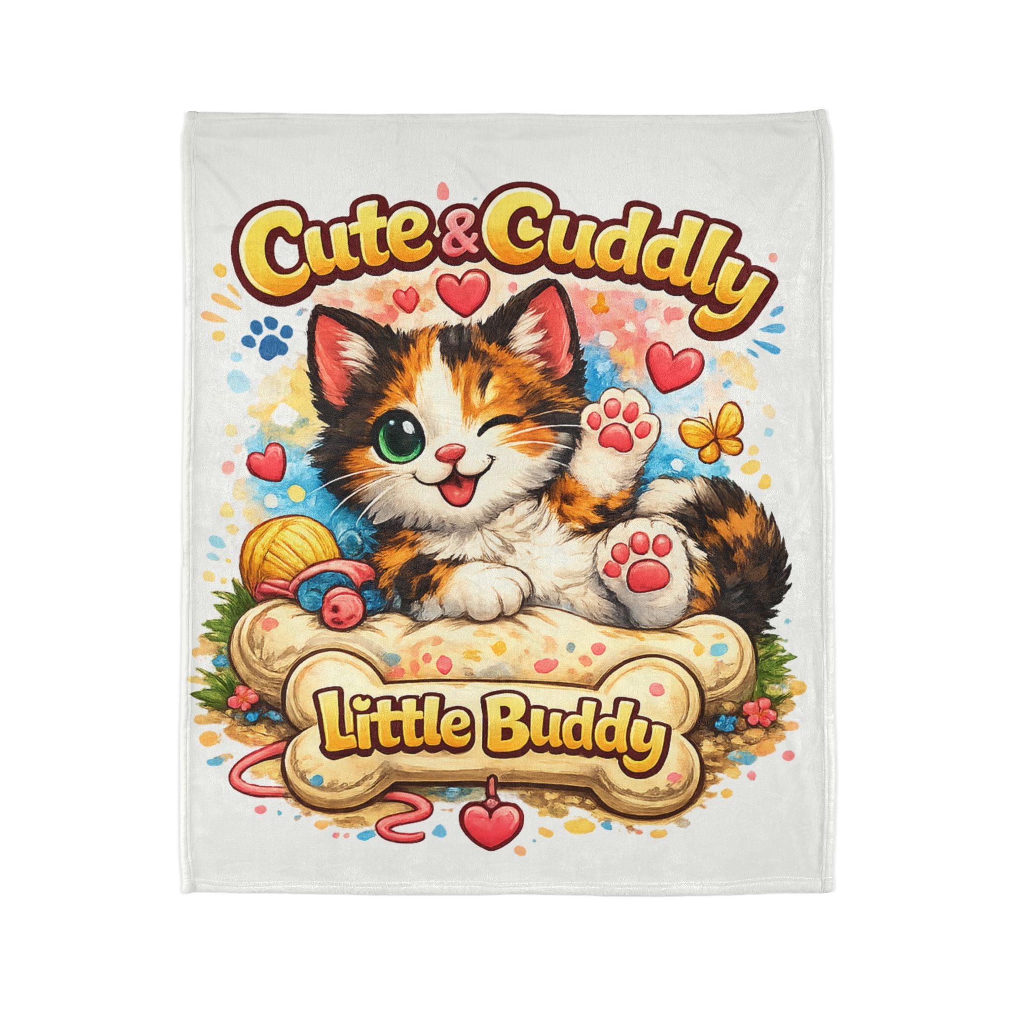 Cute & Cuddly Kitten Blanket — "Little Buddy" Soft Plush Throw for Kids & Cat Lovers