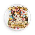 Cute & Cuddly Kitten Button Magnet - 'Little Buddy' Round Cat Magnet