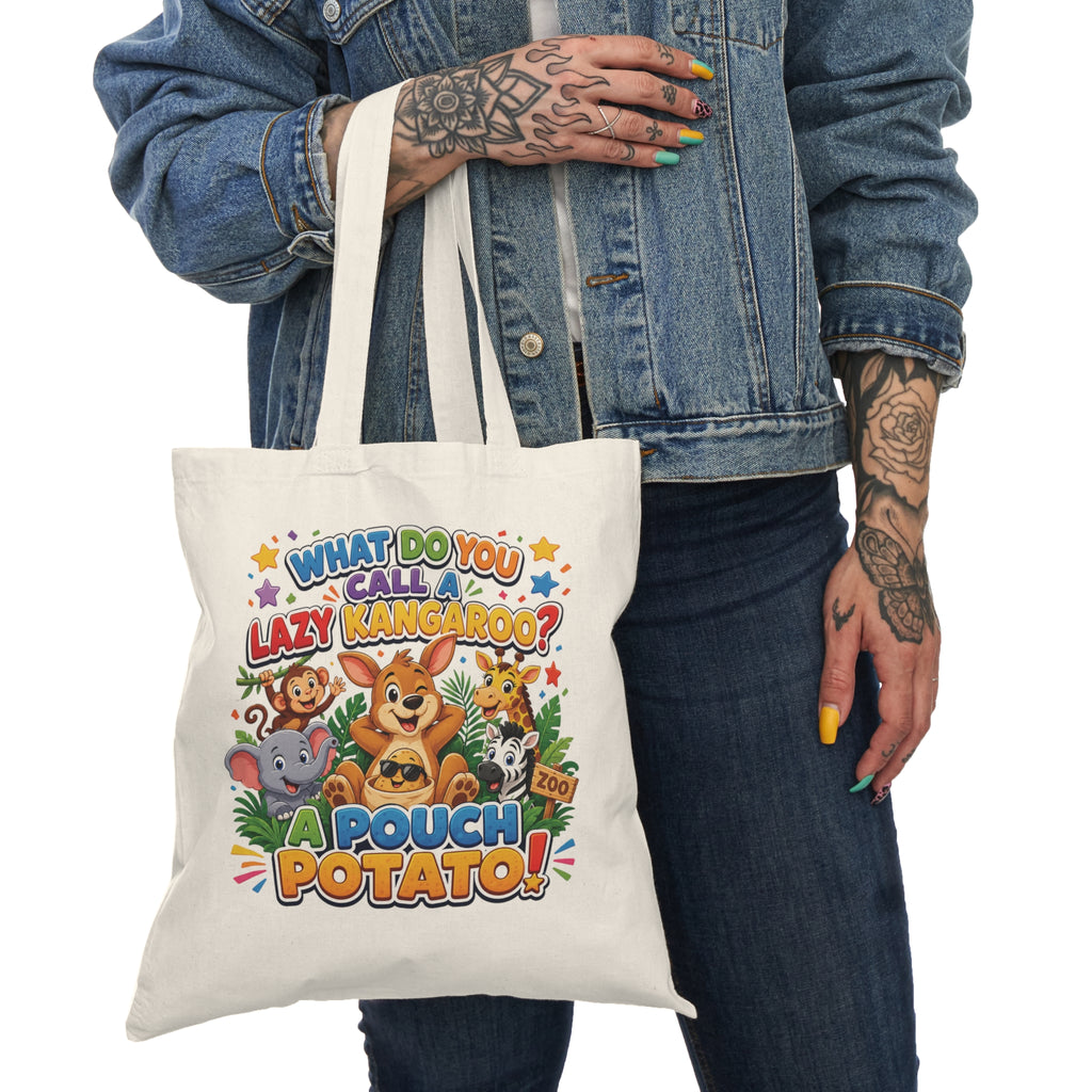 What Do You Call A Lazy Kangaroo? A Pouch Potato Tote Bag | Cute Animal Pun