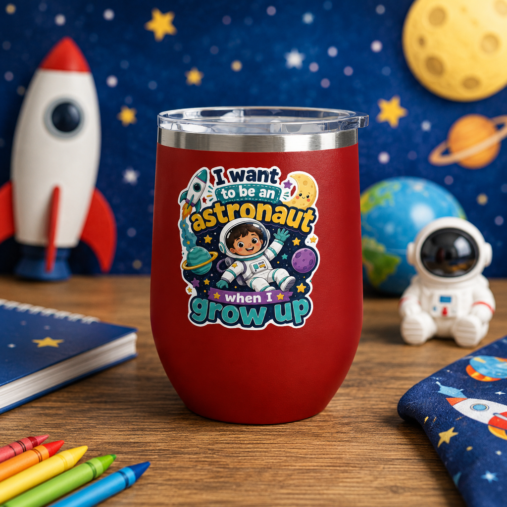 Astronaut Kids Tumbler — "I Want to Be an Astronaut When I Grow Up" 12oz