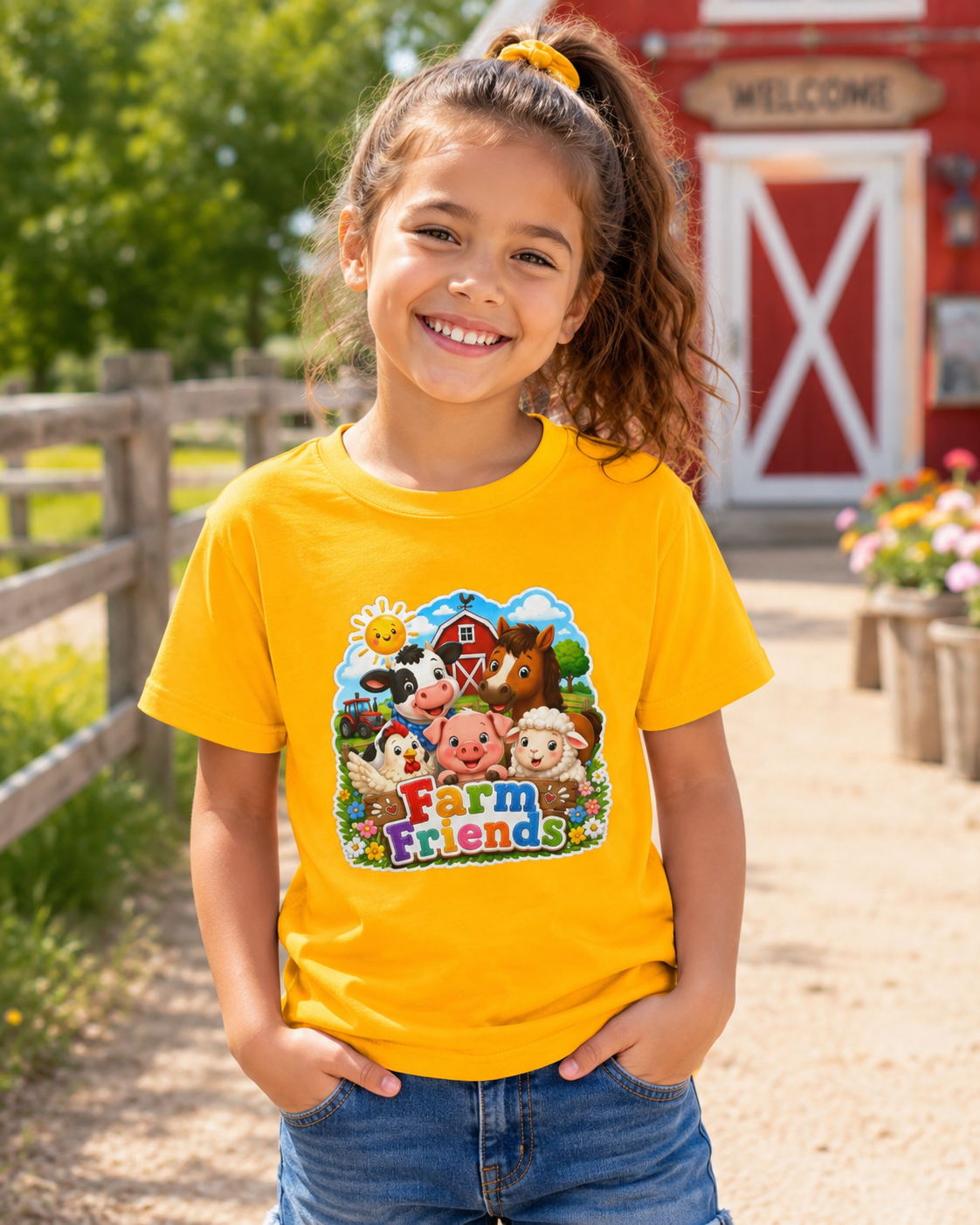 Kids Farm Friends T‑Shirt — Cute Barnyard Animals Graphic Tee