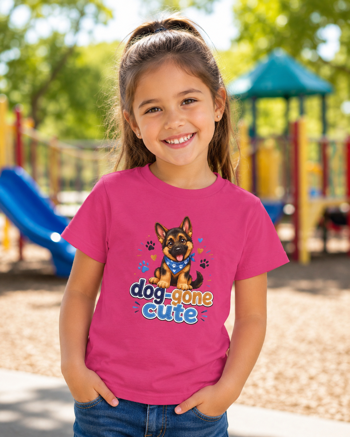 Kids Tee — "Dog-Gone Cute" Puppy Graphic T-Shirt