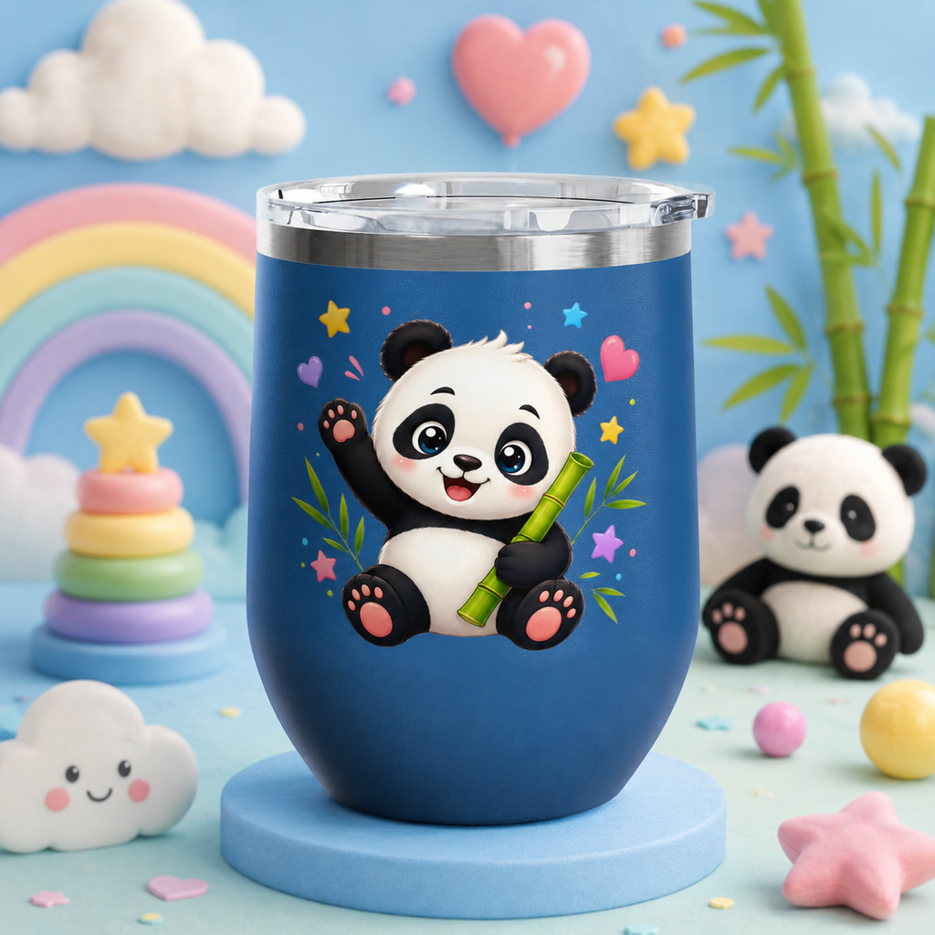 Panda Love 12oz Tumbler — Cute Bamboo Baby Panda Insulated Cup