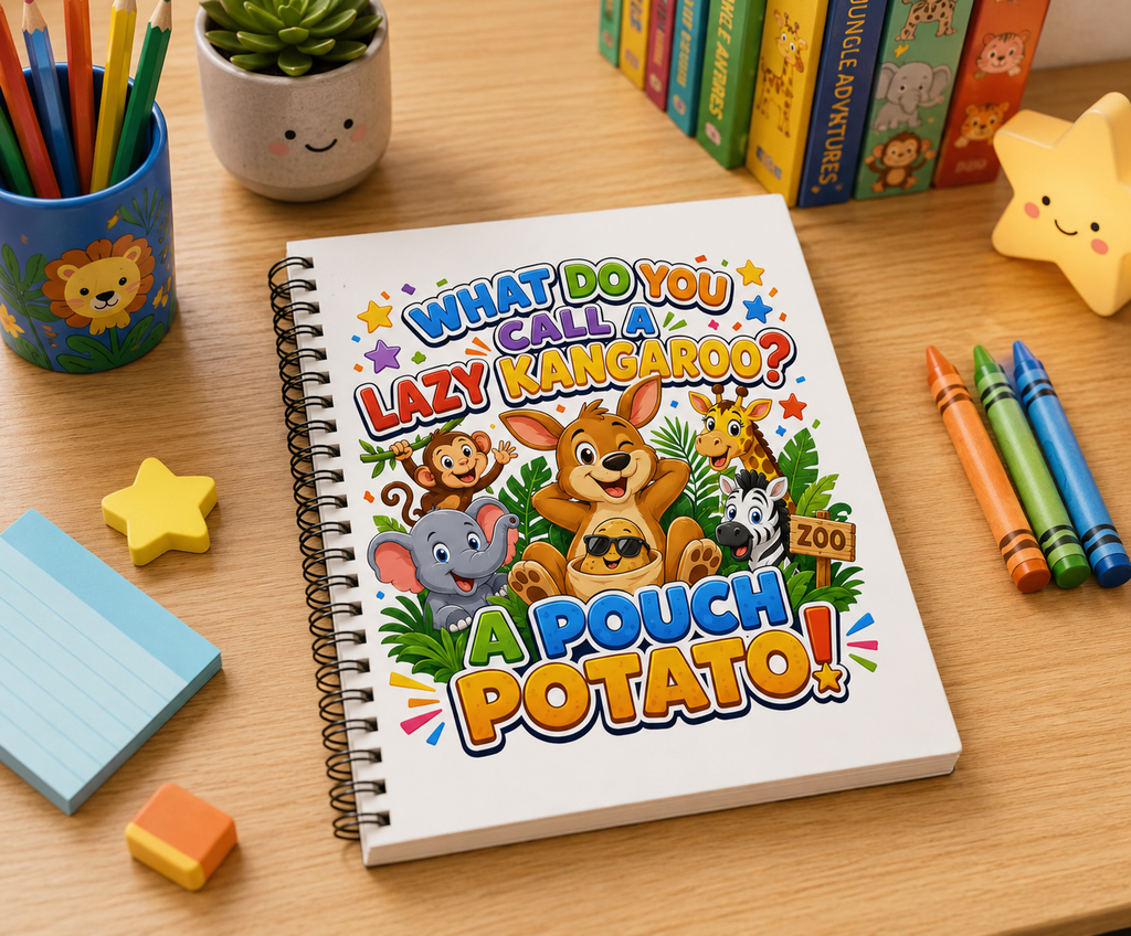 Lazy Kangaroo Pouch Potato Spiral Notebook | Ruled Journal