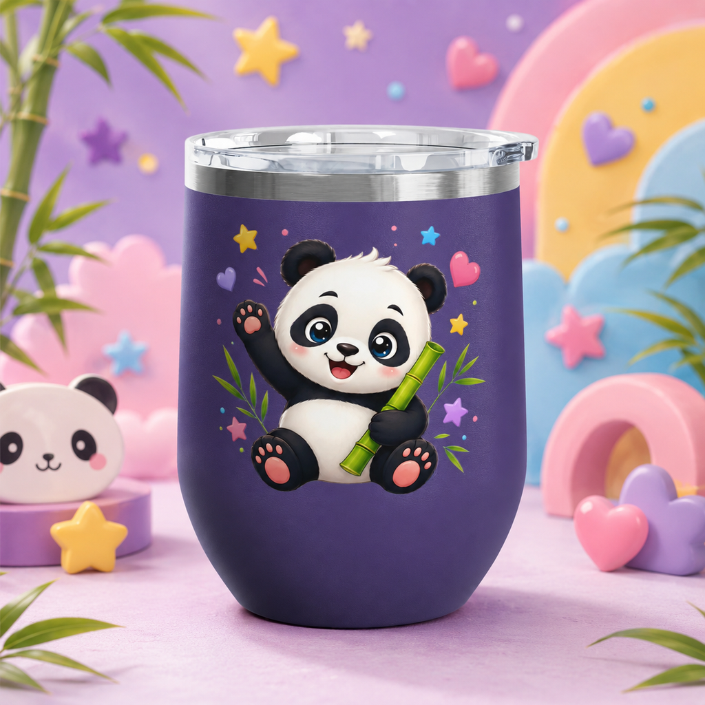 Panda Love 12oz Tumbler — Cute Bamboo Baby Panda Insulated Cup