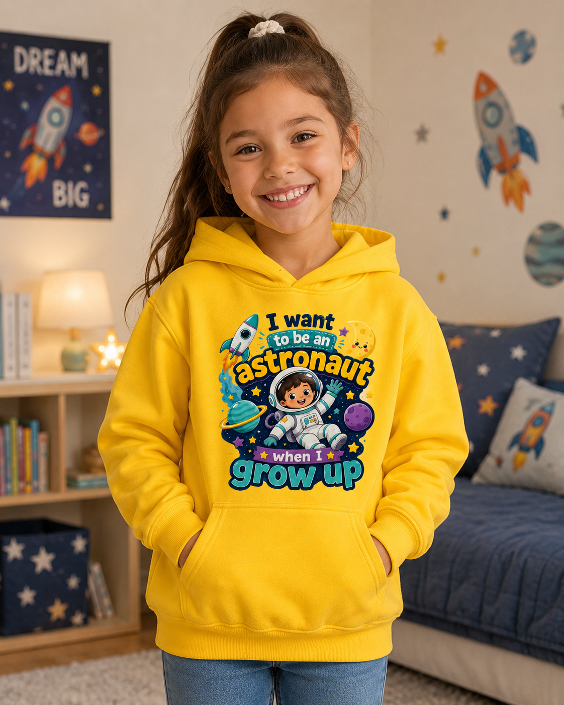 I Want to Be an Astronaut Kids Hoodie — Space Dreamer Graphic Hoodie for Boys & Girls