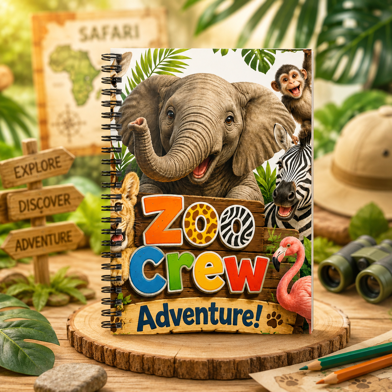 Zoo Crew Adventure Notebook — Kids Spiral Ruled Journal