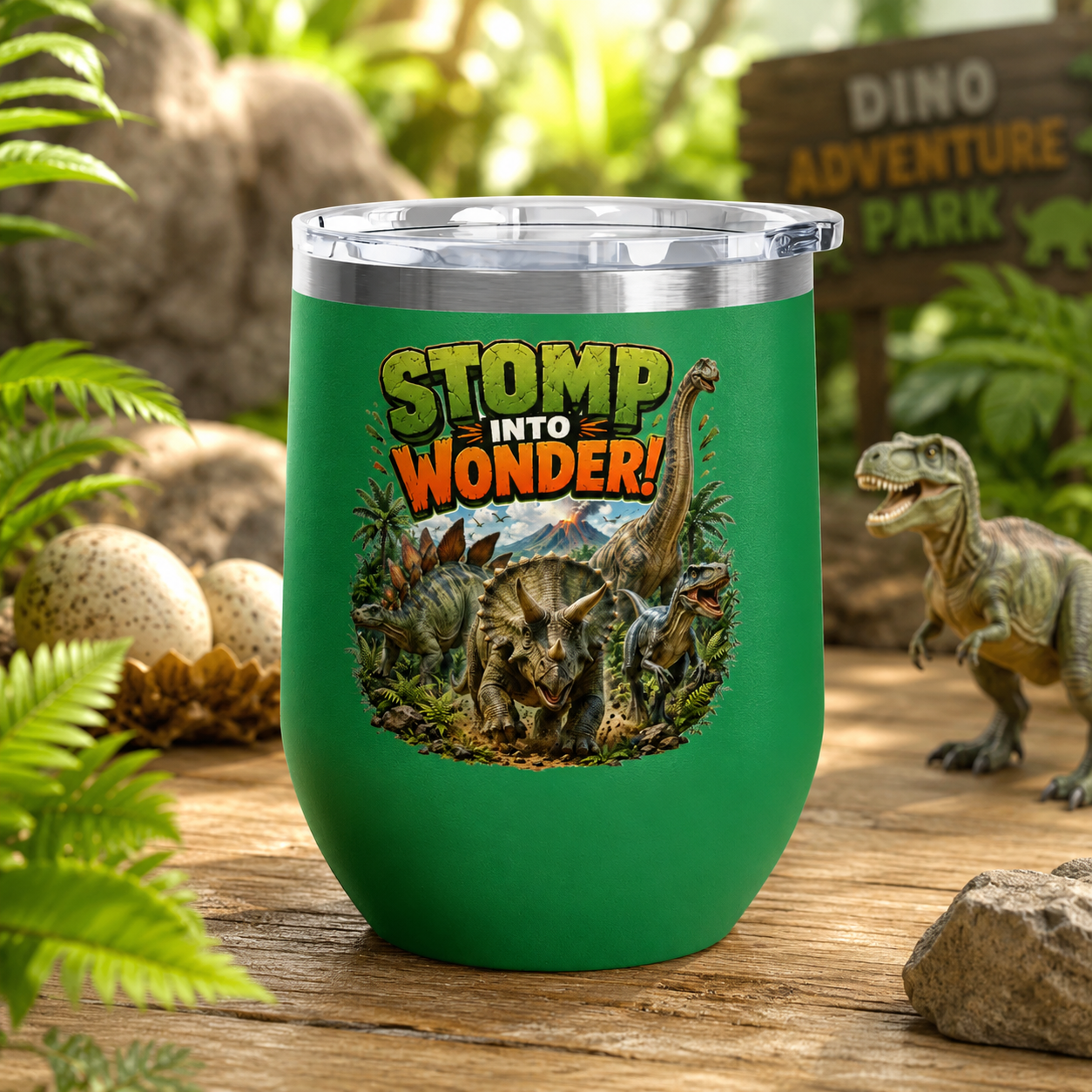 Dinosaur "Stomp Into Wonder" 12oz Tumbler