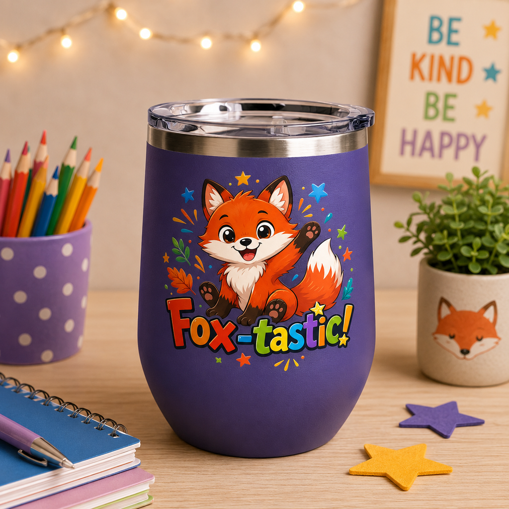 Fox-tastic! Cute Fox 12oz Insulated Tumbler (Fun Animal Gift)