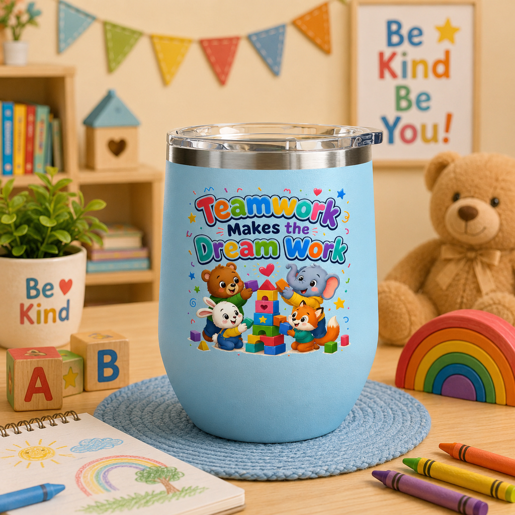 "Teamwork Makes the Dream Work" Kids Animal Stack 12oz