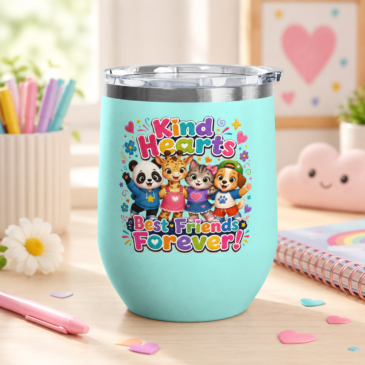 Kind Hearts Best Friends Forever 12oz Tumbler
