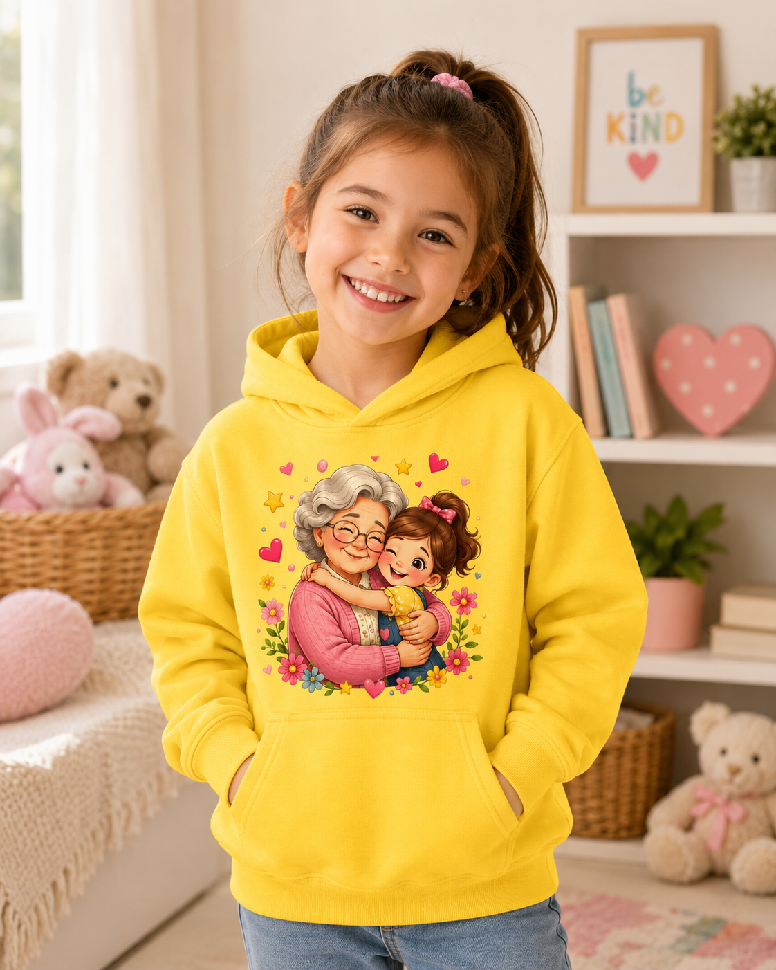 Grandma and Me Kids Hoodie — Cute Grandma Hug Graphic Pullover for Children