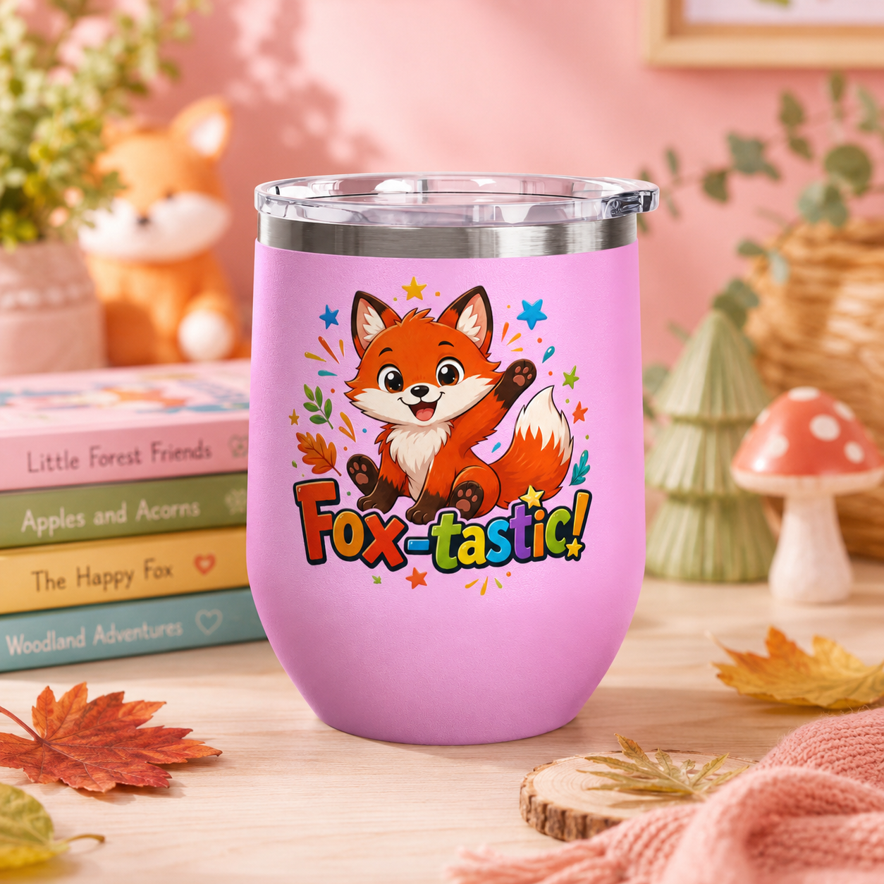Fox-tastic! Cute Fox 12oz Insulated Tumbler (Fun Animal Gift)