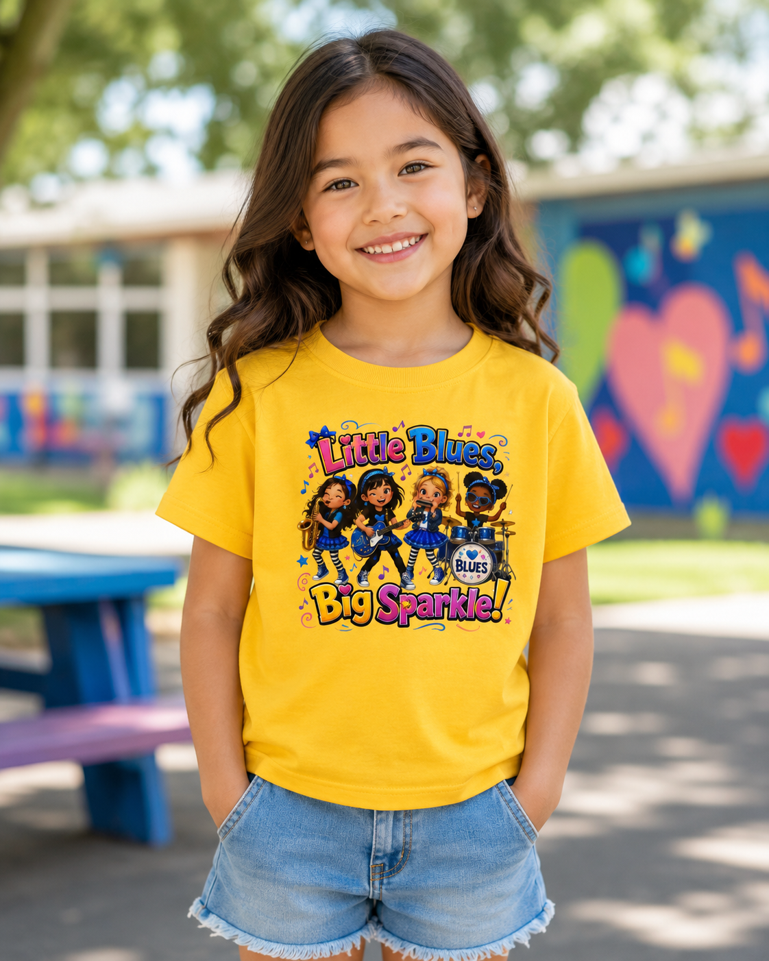 Kids Tee — "Little Blues Big Sparkle" Band Graphic