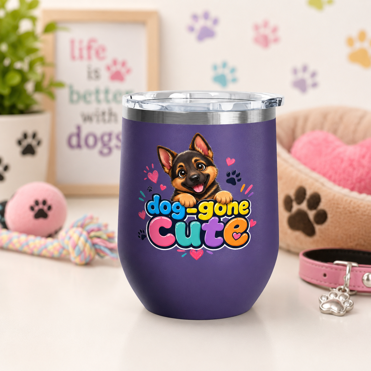 Dog-Gone Cute German Shepherd Tumbler (12oz)