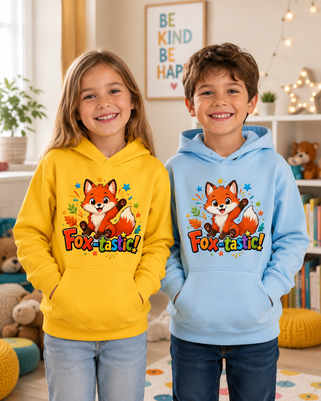 Fox-tastic Kids Hoodie — Cute Cartoon Fox Pullover for Children