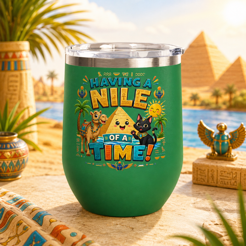 "Having a Nile of a Time" Cute Egyptian Pyramid Cat & Camel 12oz
