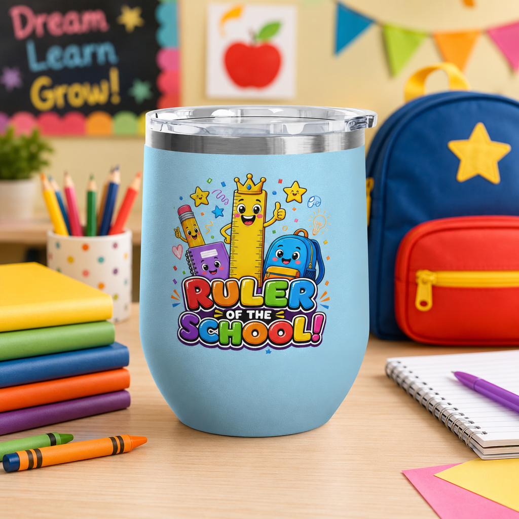 "Ruler of the School" Cute Teacher Gift, 12oz Insulated Cup