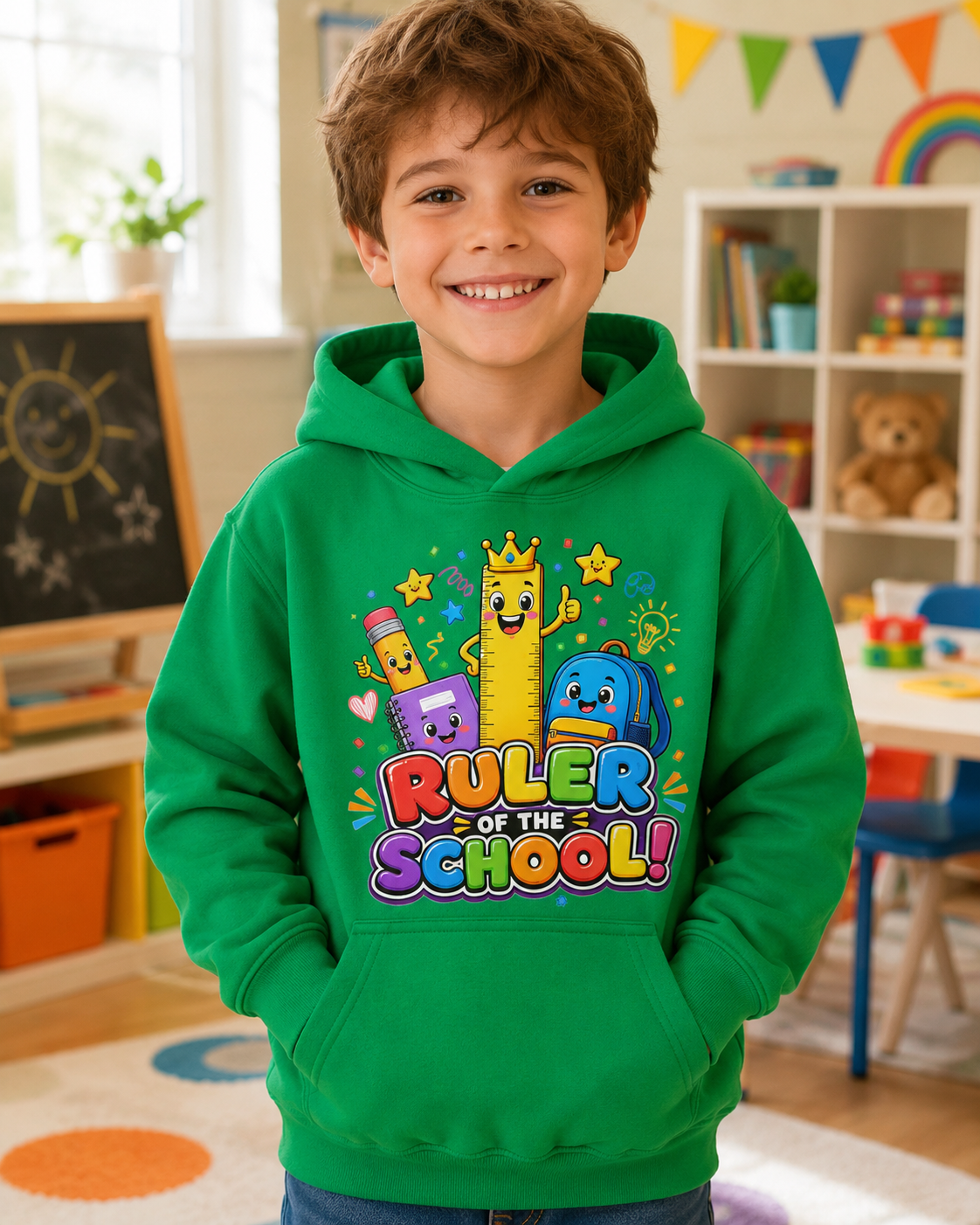 Ruler of the School Kids Hoodie — Cute Back-to-School Graphic Pullover