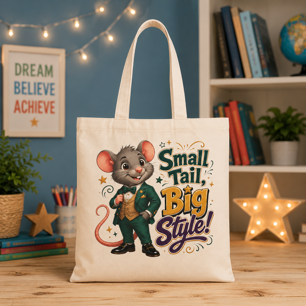 Small Tail, Big Style! Cute Mouse Tote Bag