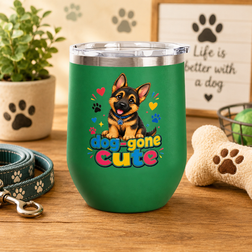 "Dog-Gone Cute" German Shepherd 12oz Insulated Cup