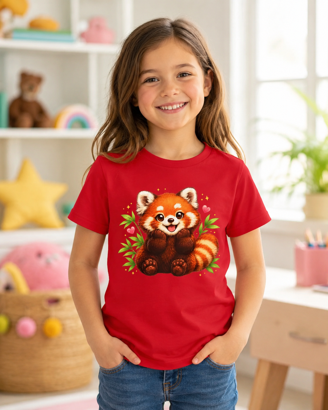 Kids Red Panda Tee — Cute Woodland Animal Shirt for Children