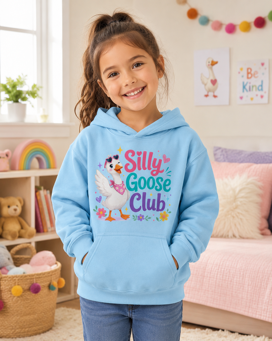 Kids Hoodie — Silly Goose Club Cute Goose Pullover for Toddlers & Kids