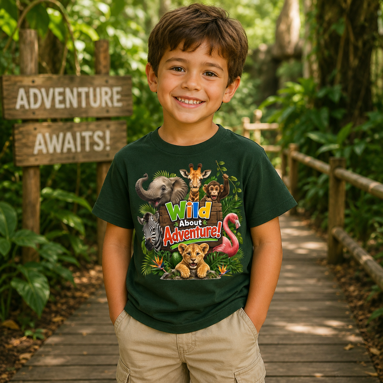 Kids 'Wild About Adventure' Animal Graphic Tee