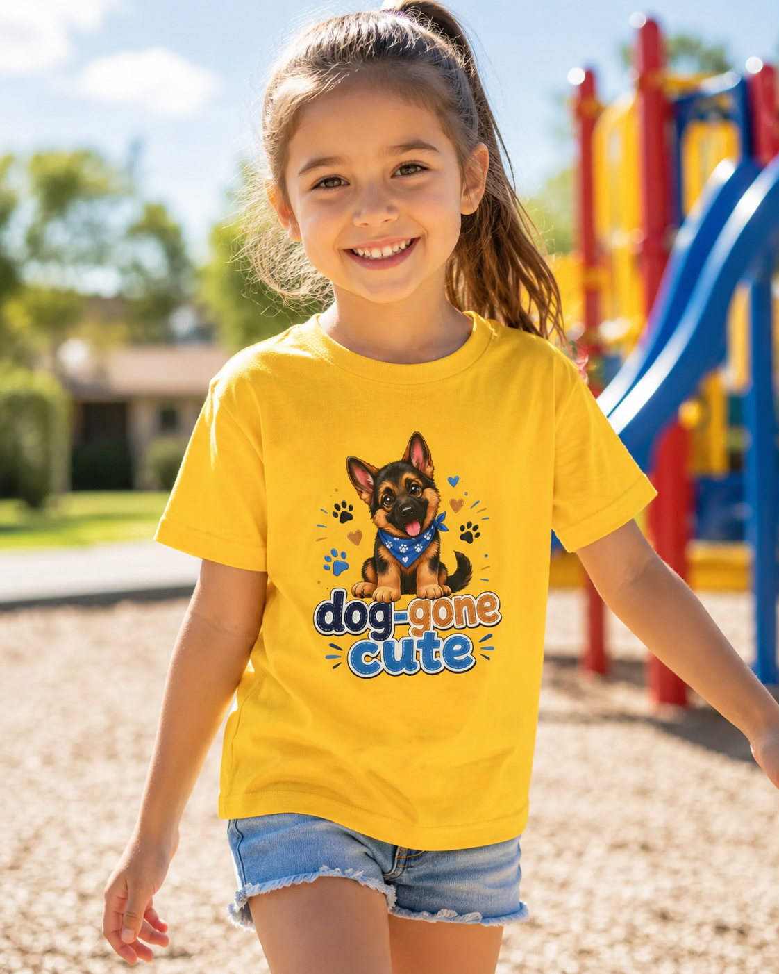 Kids Tee — "Dog-Gone Cute" Puppy Graphic T-Shirt