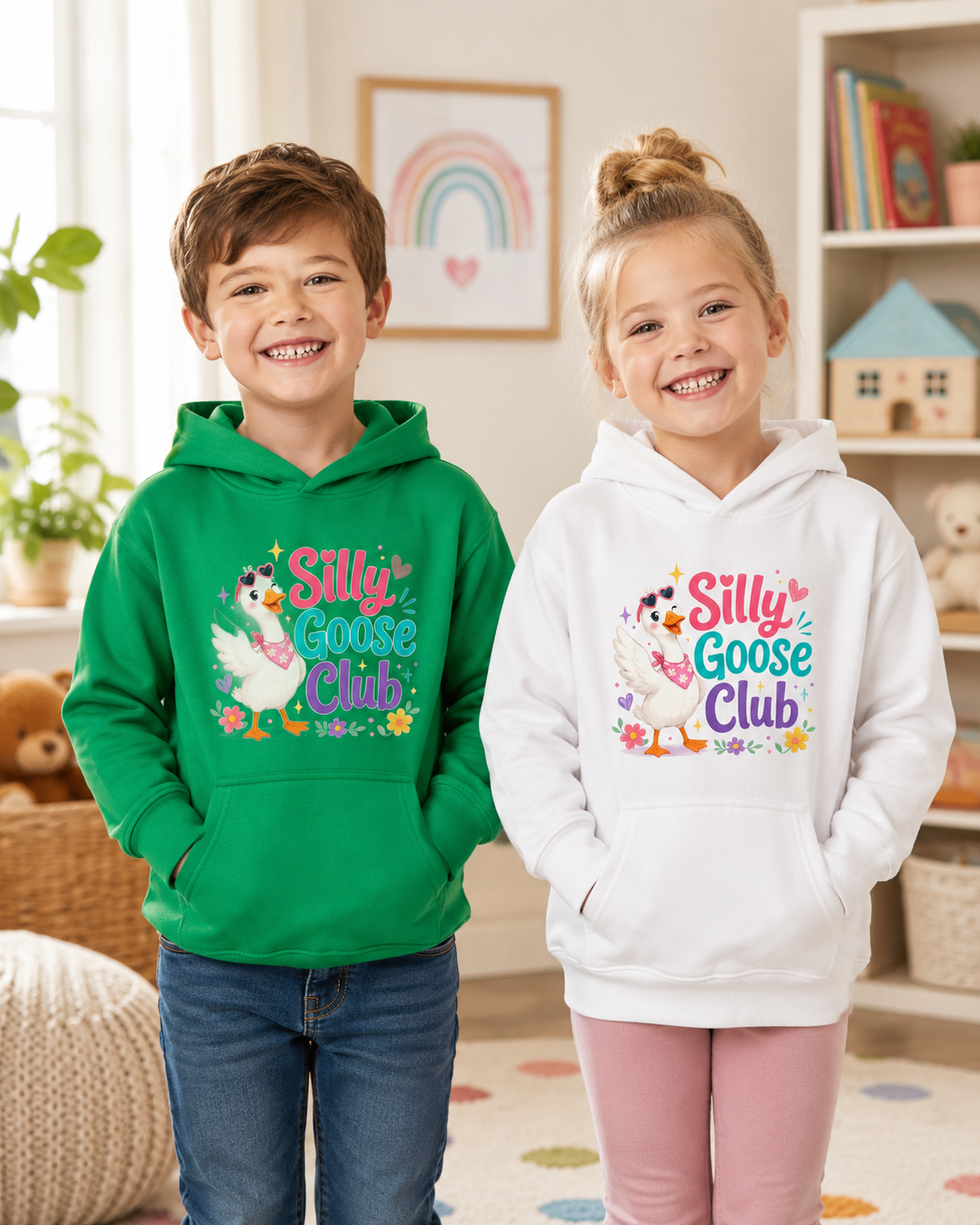Kids Hoodie — Silly Goose Club Cute Goose Pullover for Toddlers & Kids