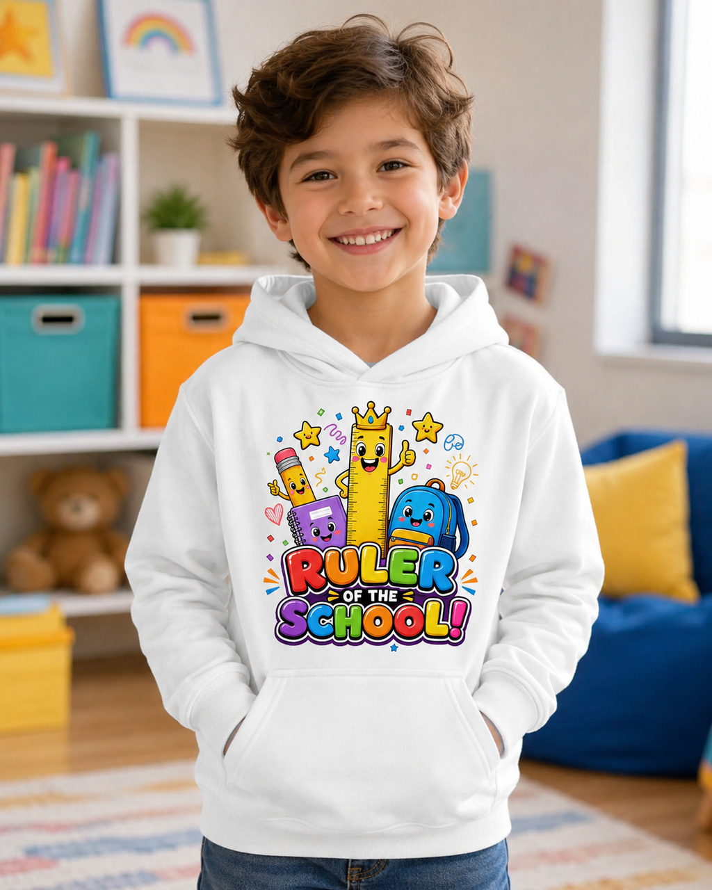 Ruler of the School Kids Hoodie — Cute Back-to-School Graphic Pullover