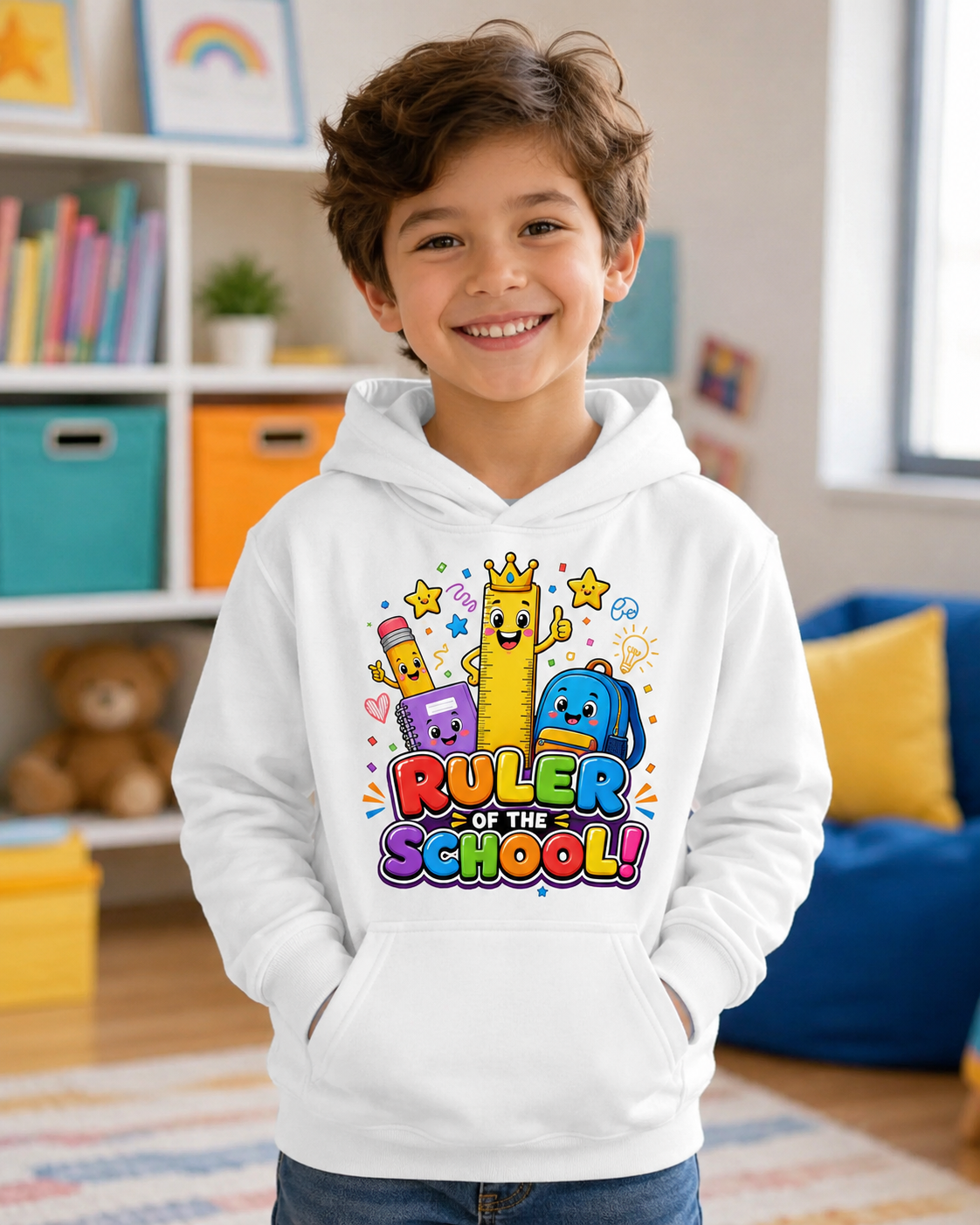 Ruler of the School Kids Hoodie — Cute Back-to-School Graphic Pullover