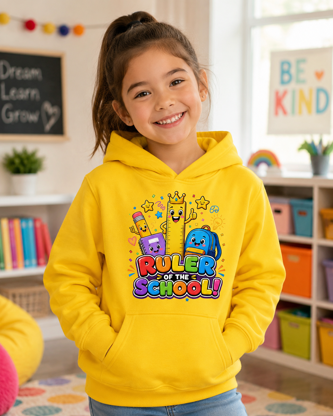 Ruler of the School Kids Hoodie — Cute Back-to-School Graphic Pullover