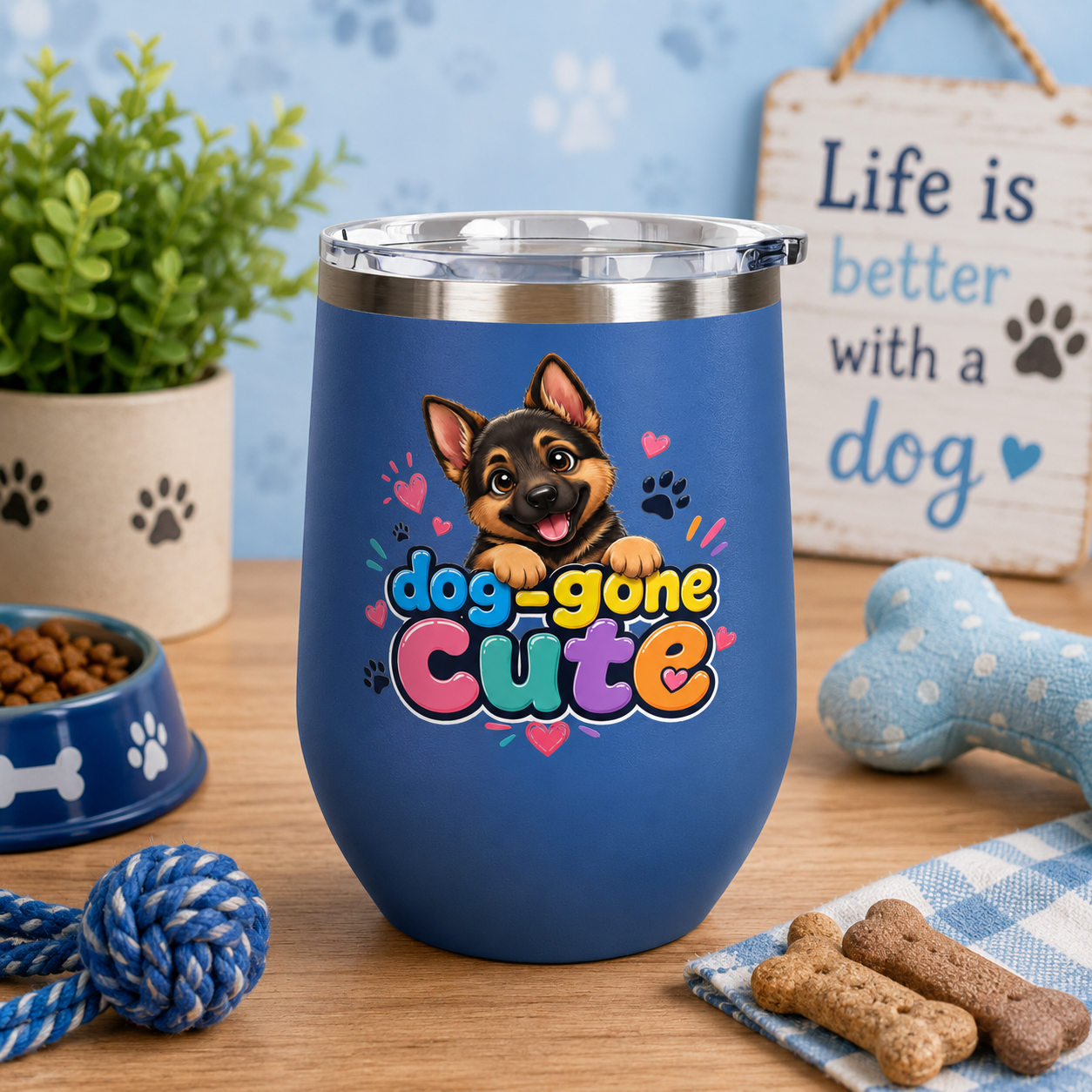 Dog-Gone Cute German Shepherd Tumbler (12oz)