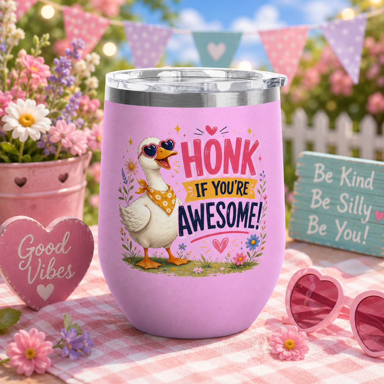 "Honk If You’re Awesome" Goose 12oz Insulated Cup